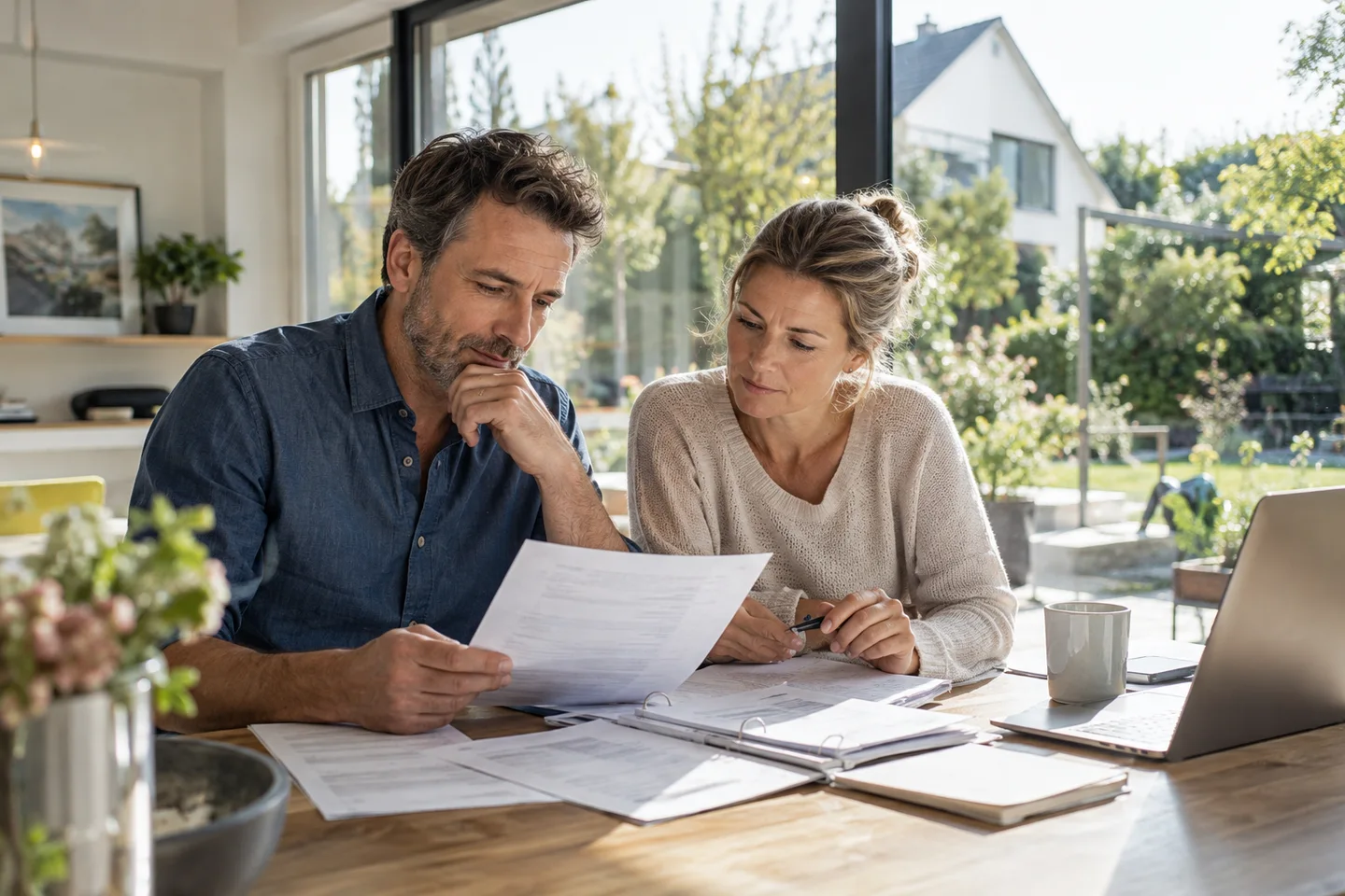 Baufinanzierung mit 10 Jahren Zinsbindung – Eine Hauseigentümerin prüft ihre Planung für einen festen Darlehenszins. Baufinanzierung mit zehn Jahren Zinsbindung: Rate und Restschuld berechnen. Warum der Kredit damit nicht automatisch zurückgezahlt ist. Baufinanzierung mit 10 Jahren Zinsbindung: Eine Hauseigentümerin prüft ihre Planung für einen festen Darlehenszins.