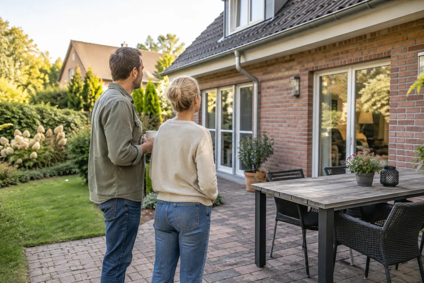KfW 124: Ein Paar bespricht Unterlagen für den Kauf eines Hauses.